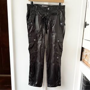 ALEXANDER MCQUEEN MCQ black Y2K satin cargo pants